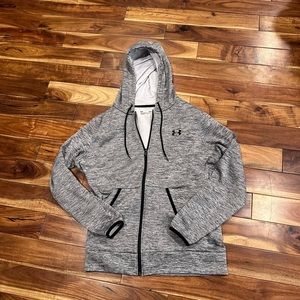 Under armour gray marled zip up sweatshirt hoodie size small